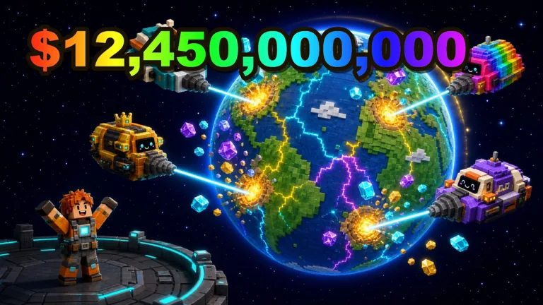 Mine a Planet gameplay — four drones, including a rare rainbow drone, mining Earth and collecting gems